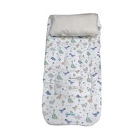 Colchoneta para Coches maternelle beige dinosaurio, para coche de paseo o en la silla de auto,acolchado, suave, reversible, adaptable