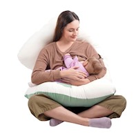 Cojín Multifuncional  Verde Apego para embarazadas , soporte lumbar, comodidad del bebé, almohada de lactancia