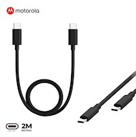 Cable Motorola de Carga y Datos USB-C a USB-C 2m Negro