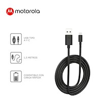 Cable Motorola USB-A a USB-C 15m Trensado Premium SJCX0ACB15 Negro