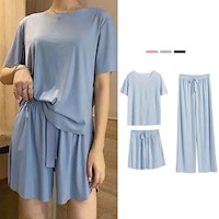Conjunto de pijama 3 piezas Azul Claro