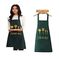 Mandil delantal de cocina con bolsillos Verde