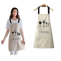 Mandil delantal de cocina con bolsillos Blanco