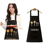 Mandil delantal de cocina con bolsillos Negro