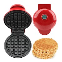 Mini Waflera Portátil Eléctrica antiadherente Rojo