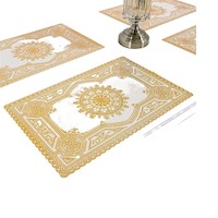 Individuales de mesa Plateados set de 12 dorado