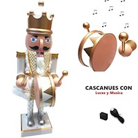 CASCANUES NAVIDEÑO MUSICAL CON LUCES BLANCO