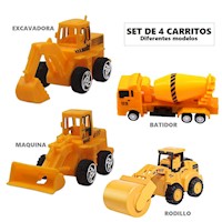 SET DE 4 CARRITOS DE JUGUETE PARA CONSTRUCCIÓN