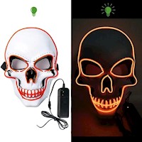 Mascara para halloween con luces LED NARANJA