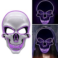 Mascara para halloween con luces LED Morado
