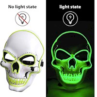 Mascara para halloween con luces LED verde