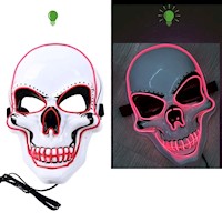 Mascara para halloween con luces LED Fucsia