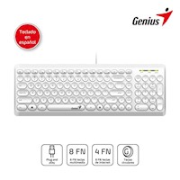 TECLADO GENIUS SLIMSTAR Q200 USB MULTIMEDIA WHITE