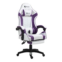 Silla Gamer Ergonómica Dreizt Shine Series Purpura y Blanco Con Posapies Reclinable