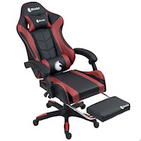 Silla Gamer Ergonómica Dreizt Shine Series Rojo Jam Con Posapies Reclinable