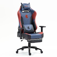 Silla Gamer Dreizt Heroes Series Azul Dark Premium Reclinable Posapies Clase 4