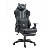 Silla Gamer Dreizt Devil Series Negro Pro 180° Reclinable Con Posapies