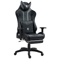 Silla Gamer Dreizt Devil Series Negro Pro 180° Reclinable Con Posapies