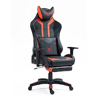 Silla Gamer Dreizt Devil Series Rojo Pro 180° Reclinable Con Posapies