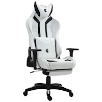 Silla Gamer Dreizt Devil Series Blanco Pro 180° Reclinable Con Posapies