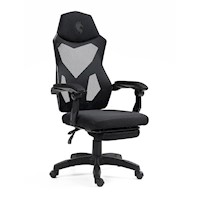 Silla Gamer Ergonómica Dreizt Mesh XL Negro Con Posapies Reclinable