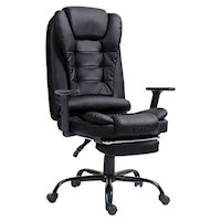 Silla Ergonómica de Oficina Gerencial Base de Acero Roma Komsum Negro