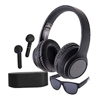 Audífonos Bluetooth Smoke 2 BT + Audífonos Tabs + Lentes Bold UV400 Negro