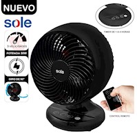 Ventilador de Mesa Turbomax 3 Vel con Control Remoto Sole SOLAIR016 Negro 30 W