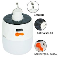 Bombilla Led De Luz Solar Portátil Y Recargable  Luz De Emergencia