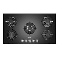 Cocina Empotrable A Gas 5 Hornillas Negro 86Cm Sole  SOLCO033