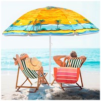 Sombrilla de Playa Grande para Sol 175cm Amarillo Y83