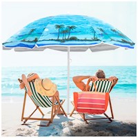 Sombrilla de Playa Grande para Sol 175cm Azul Y83