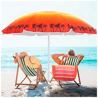 Sombrilla de Playa Grande para Sol 175cm Naranja Y83