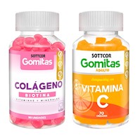 Pack Colágeno 100g + Vitamina C 100g para Adultos Gomitas Sottcor