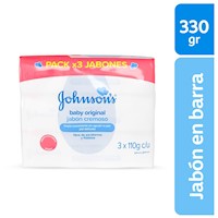 Jabón en Barra Johnsons Baby Cremoso Piel Delicada 110g x3