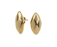 ARETE ROMBO MARTILLADO PLATA BAÑADA EN ORO