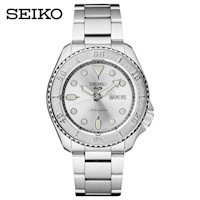 Reloj Seiko 5 Sports SRPE71 Automático Para Hombre Fecha Acero Inoxidable Plateado