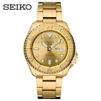 Reloj Seiko 5 Sports SRPE74 Automático Para Hombre Fecha Acero Inoxidable Dorado