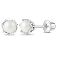 ARETES PERLA BLANCA BASE CALADA