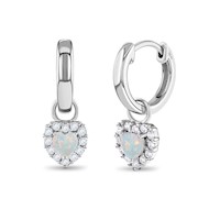 ARETES CORAZON COLGANTE ZIRCON / OPALO