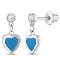 ARETES CORAZON COLGANTE TURQUESA