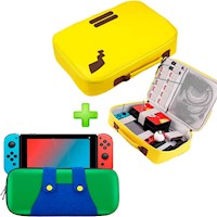 Pack Maleta para Nintendo Switch y Oled Pikachu + Estuche Luigi V/A