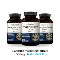 3 Cápsula Magnesium citrate 500mg - Naturebell