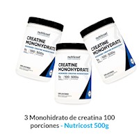 3 Monohidrato de creatina 100 porciones - Nutricost 500g