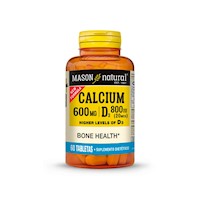 Calcio 600 MG + Vitamina D3 800 IU (20MCG) - Mason Natural - 60 Tabletas