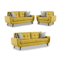 Juego de Sala Vintage 3 2 1 Modelo Mango amarillo