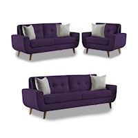 Juego de Sala Vintage 3 2 1 Modelo Mango morado