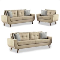 Juego de Sala Vintage 3 2 1 Modelo Mango beige