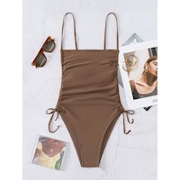 SHEIN Swim Bañador una pieza con cordón lateral