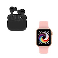 Smartwatch Z37 Serie 7 Rosado y Audifono I13 Pro Negro